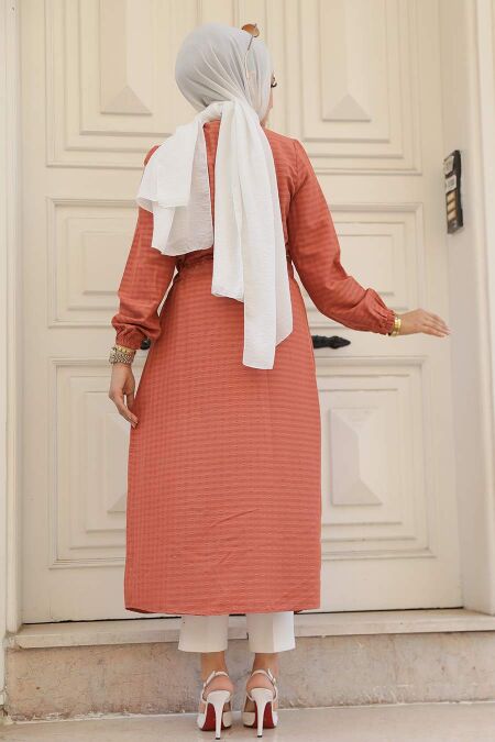  Dark Salmon Pink Hijab Kimono 457KSMN